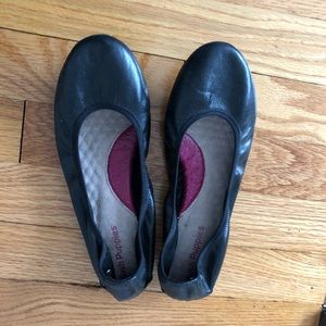 Black ballet flats by Hush Puppies